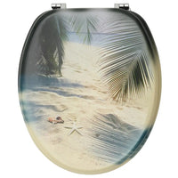 Assento de sanita com tampa MDF design praia