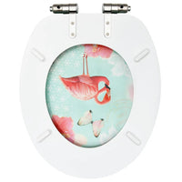 Assento de sanita com tampa de fecho suave MDF design flamingo