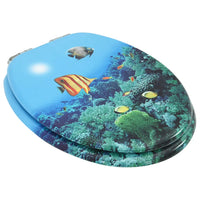 Assento de sanita tampa com fecho suave MDF design mar profundo