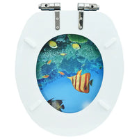 Assento de sanita tampa com fecho suave MDF design mar profundo
