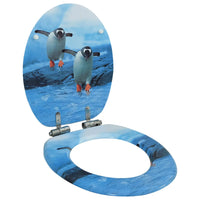 Assento de sanita com tampa de fecho suave MDF design pinguim