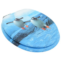 Assento de sanita com tampa de fecho suave MDF design pinguim
