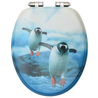 Assento de sanita com tampa de fecho suave MDF design pinguim