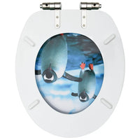 Assento de sanita com tampa de fecho suave MDF design pinguim