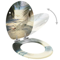 Assento de sanita com tampa de fecho suave MDF design praia
