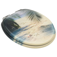 Assento de sanita com tampa de fecho suave MDF design praia