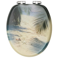 Assento de sanita com tampa de fecho suave MDF design praia