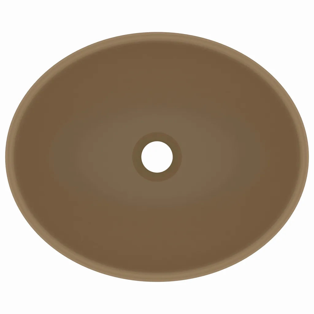 Lavatório luxuoso formato oval 40x33 cm cerâmica  mate