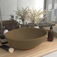 Lavatório luxuoso formato oval 40x33 cm cerâmica  mate