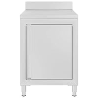 Mesa de trabalho comercial c/ armário 60x60x96cm aço inoxidável