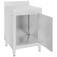 Mesa de trabalho comercial c/ armário 60x60x96cm aço inoxidável