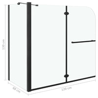 Divisória de chuveiro c/ dobragem dupla ESG 120x68x130 cm