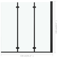 Divisória de chuveiro dobrável 3 painéis ESG 130x138 cm