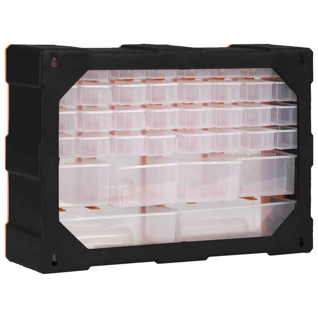 vidaXL Caixa organizadora com 38 gavetas 52x16x37,5 cm