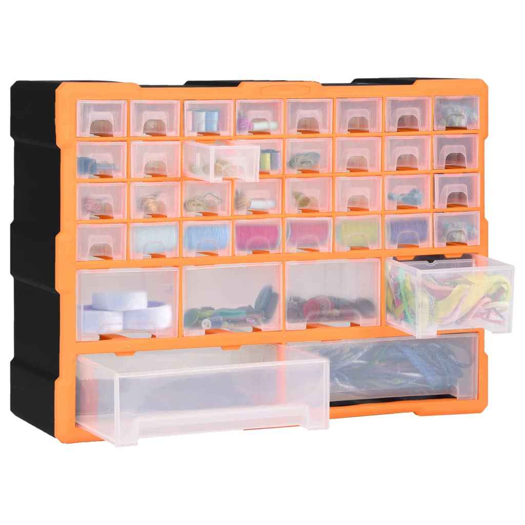 vidaXL Caixa organizadora com 38 gavetas 52x16x37,5 cm