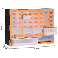 vidaXL Caixa organizadora com 38 gavetas 52x16x37,5 cm