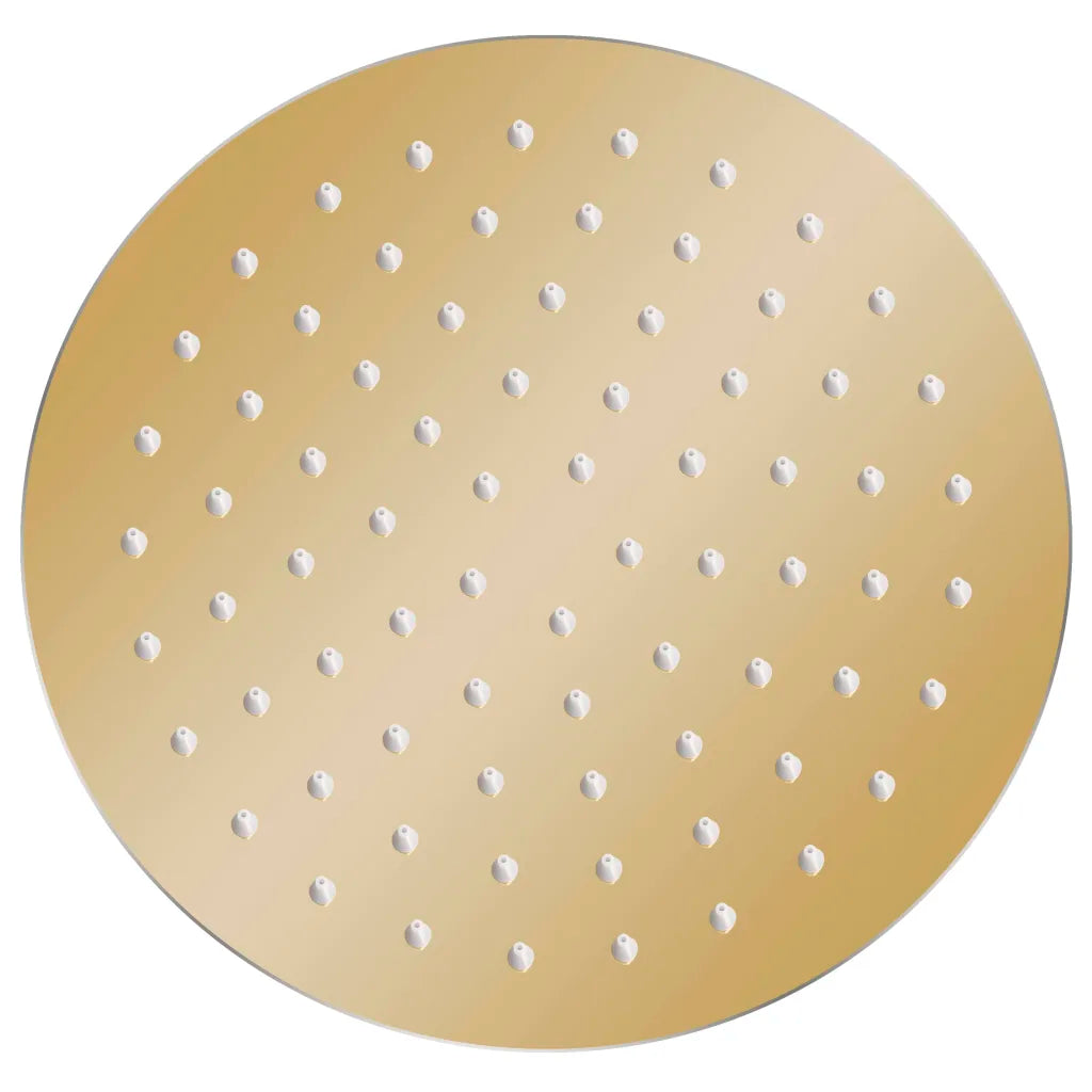 Cabeça de chuveiro redonda 20 cm aço inoxidável dourado