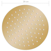 Cabeça de chuveiro redonda 20 cm aço inoxidável dourado