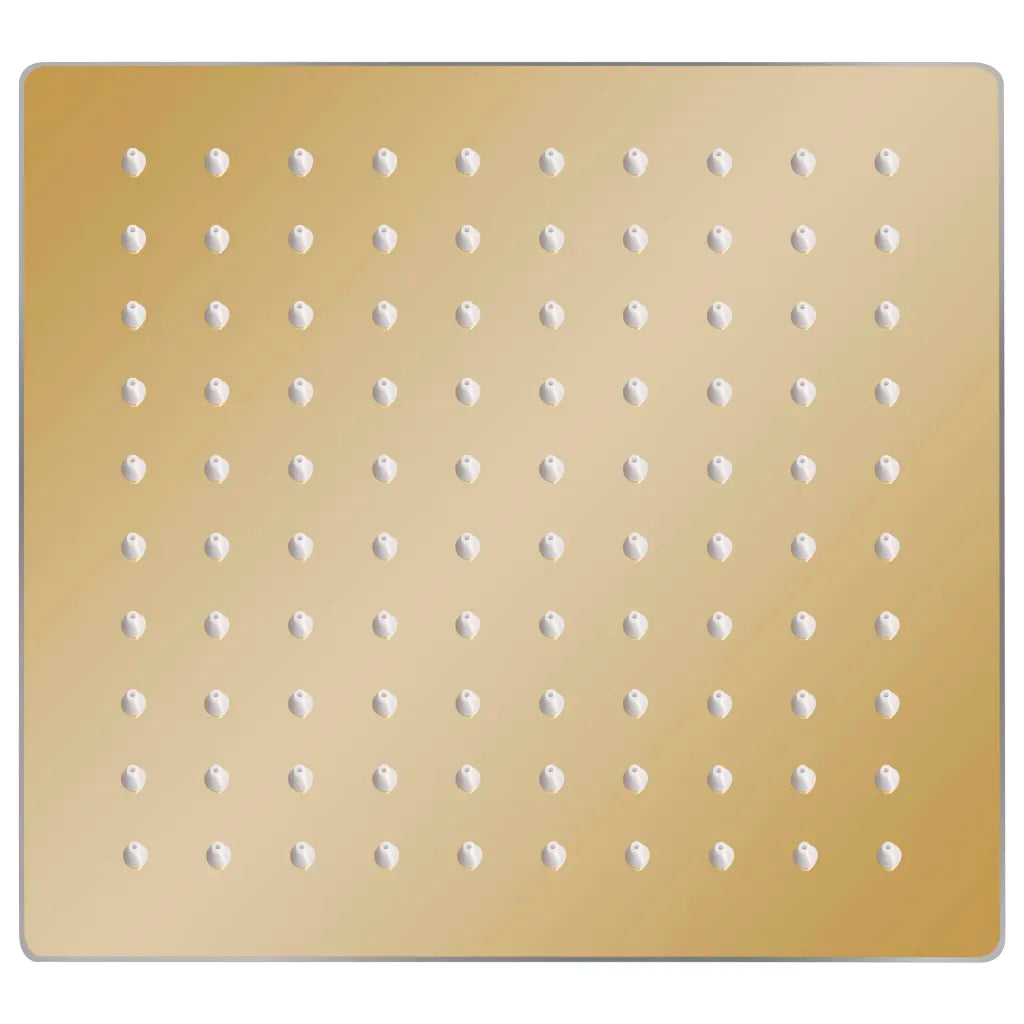 Cabeça de chuveiro quadrada 20x20 cm aço inoxidável dourado