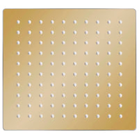 Cabeça de chuveiro quadrada 20x20 cm aço inoxidável dourado
