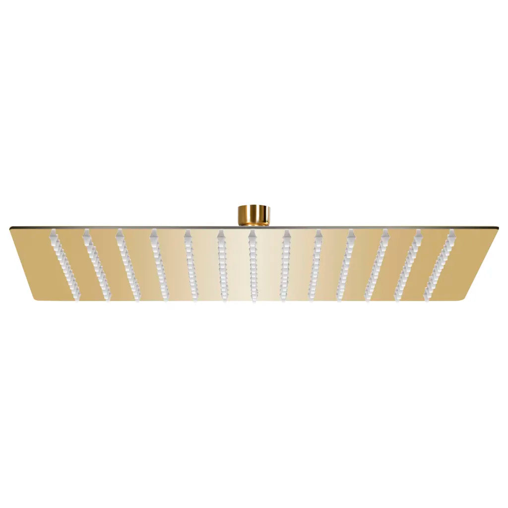 Cabeça de chuveiro quadrada 25x25 cm aço inoxidável dourado