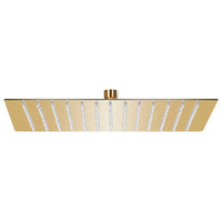 Cabeça de chuveiro quadrada 25x25 cm aço inoxidável dourado