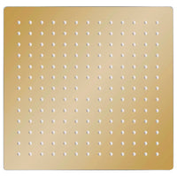 Cabeça de chuveiro quadrada 25x25 cm aço inoxidável dourado