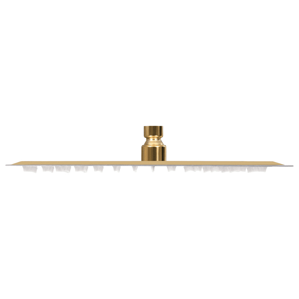 Cabeça de chuveiro quadrada 25x25 cm aço inoxidável dourado
