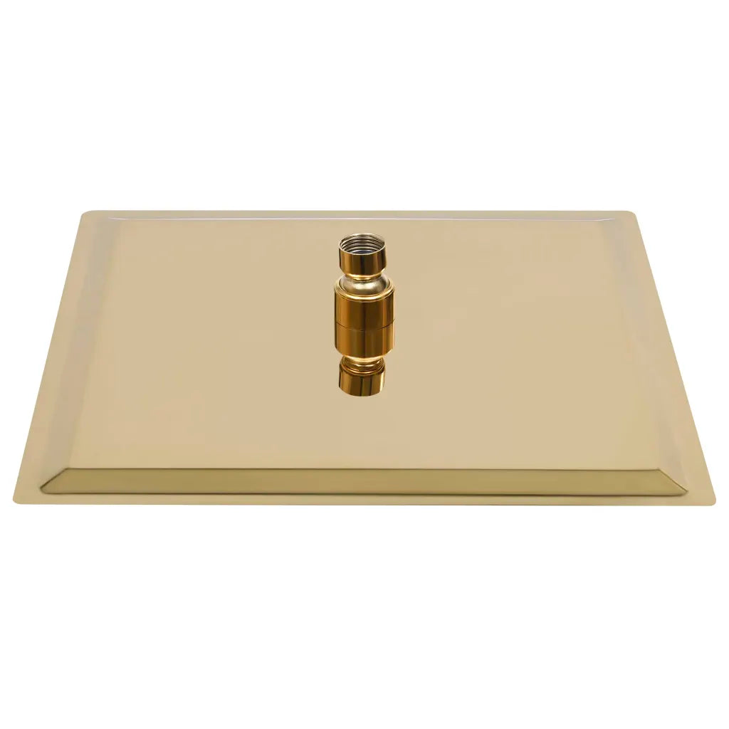 Cabeça de chuveiro quadrada 25x25 cm aço inoxidável dourado