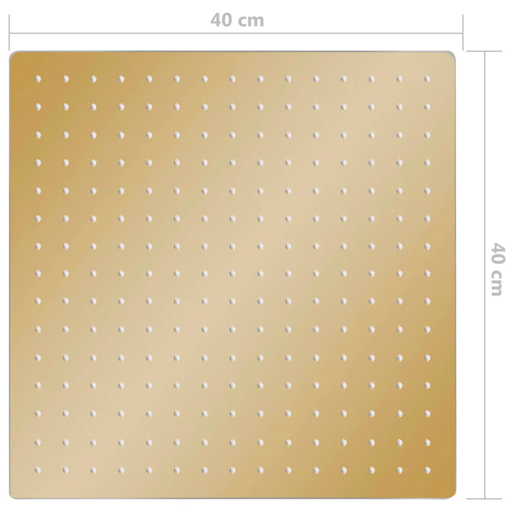 Cabeça de chuveiro quadrada 40x40 cm aço inoxidável dourado