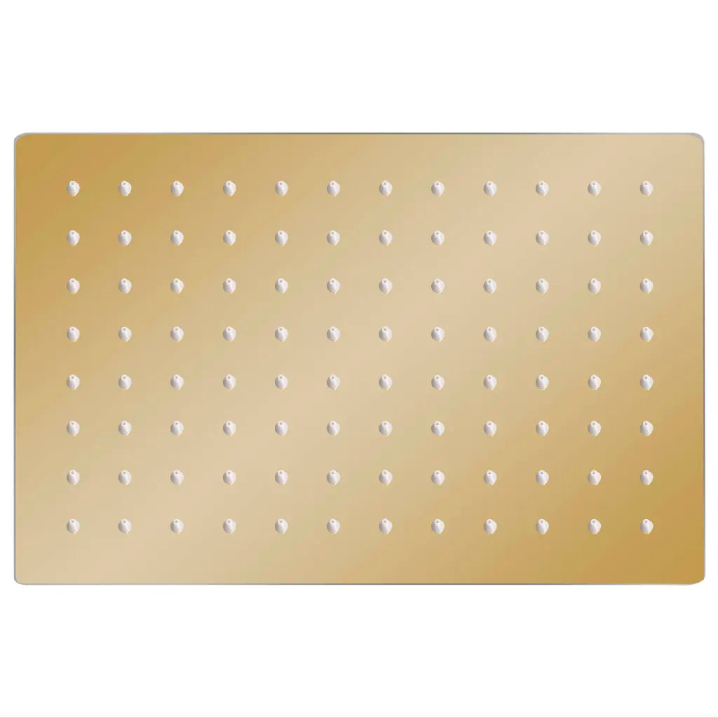 Cabeça de chuveiro retangular 30x20 cm aço inoxidável dourado