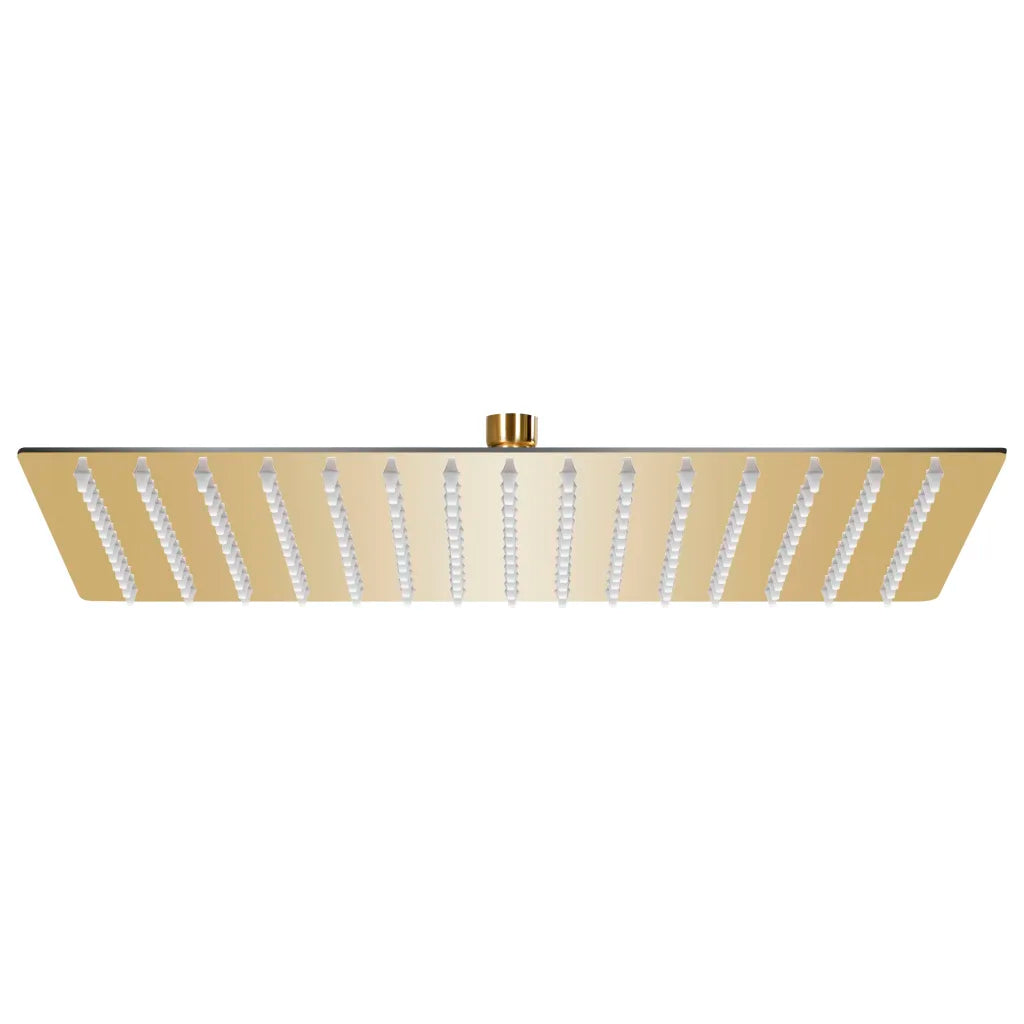 Cabeça de chuveiro retangular 40x30 cm aço inoxidável dourado