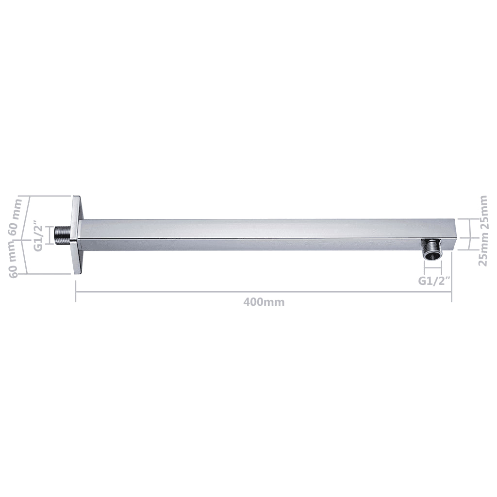 Braço de apoio chuveiro quadrado aço inox. 201