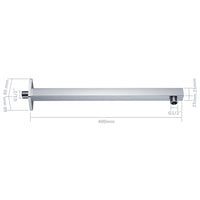 Braço de apoio chuveiro quadrado aço inox. 201