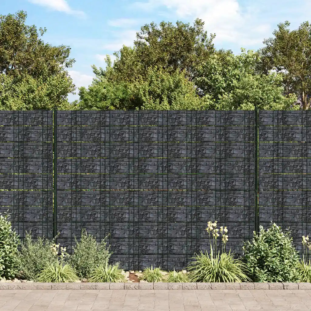Painel de privacidade para jardim 70x0,19 m PVC cinzento