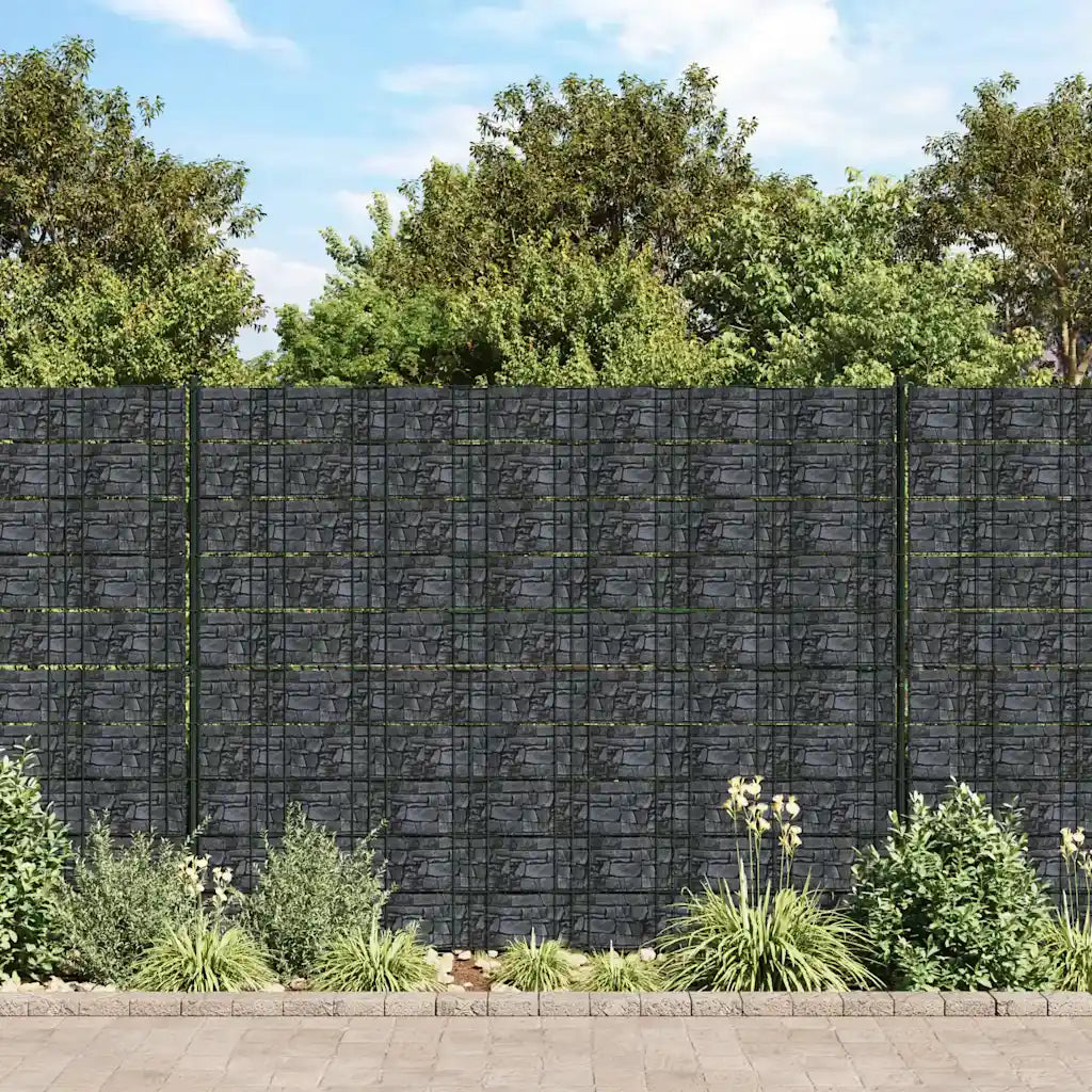 Painéis privacidade jardim 4 pcs 35x0,19m PVC cinzento