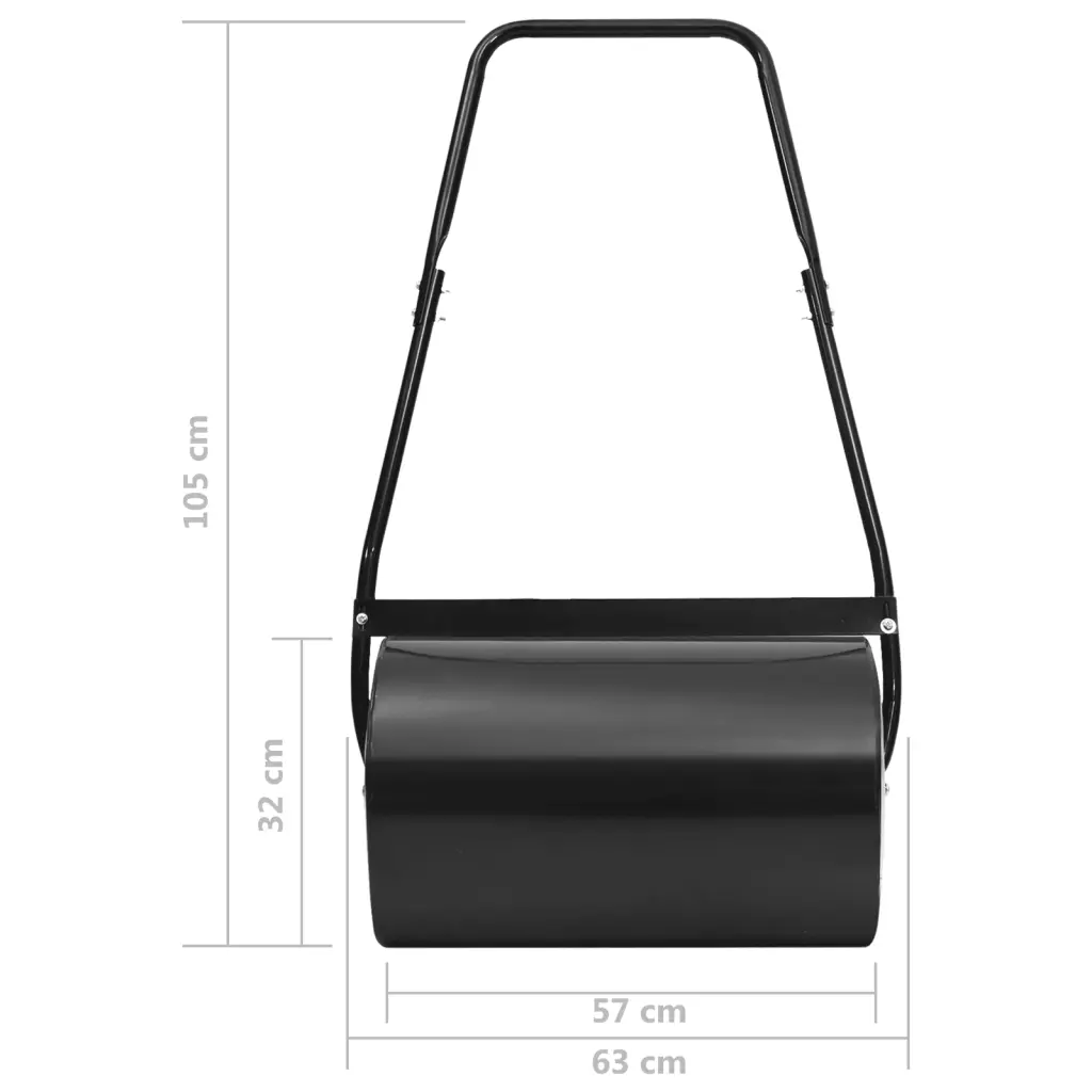 Rolo para relvado 63 cm 50 L preto