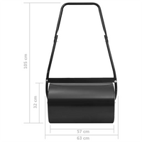 Rolo para relvado 63 cm 50 L preto
