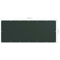 Tela de varanda 120x300 cm tecido Oxford -escuro
