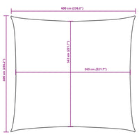Para-sol vela tecido oxford quadrado 6x6 m