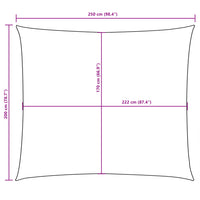 Para-sol estilo vela tecido oxford retangular 2x2,5 m