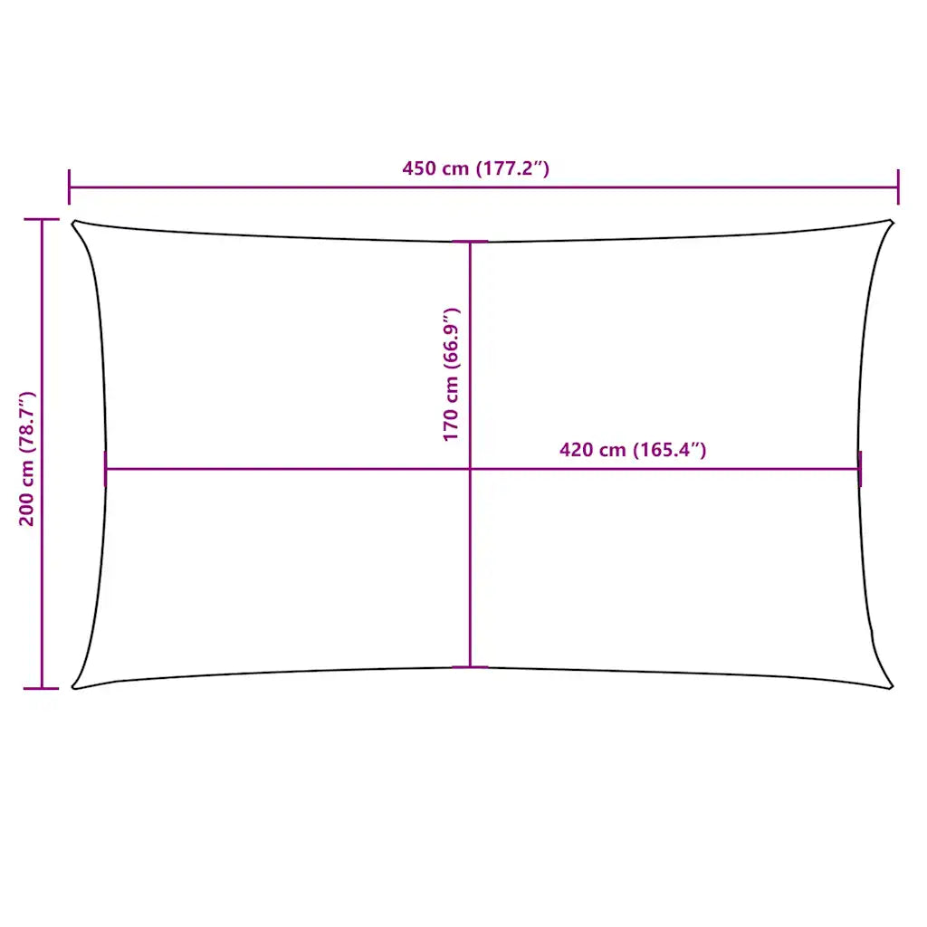 Para-sol estilo vela tecido oxford retangular 2x4,5 m