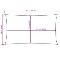 Para-sol estilo vela tecido oxford retangular 2x4,5 m