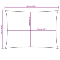Para-sol estilo vela tecido oxford retangular 2,5x4 m