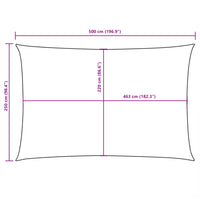 Para-sol estilo vela tecido oxford retangular 2,5x5 m