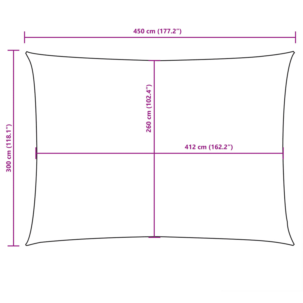 Para-sol estilo vela tecido oxford retangular 3x4,5 m