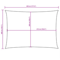 Para-sol estilo vela tecido oxford retangular 3x4,5 m