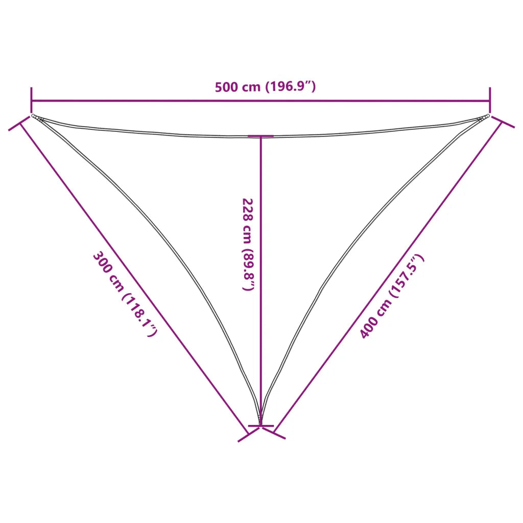 Para-sol em tecido oxford triangular 3x4x5 m