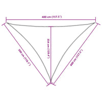 Para-sol estilo vela tecido oxford triangular 3x4x4 m