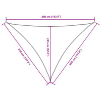 Para-sol est. vela tecido oxford triang. 3,5x3,5x4,9m